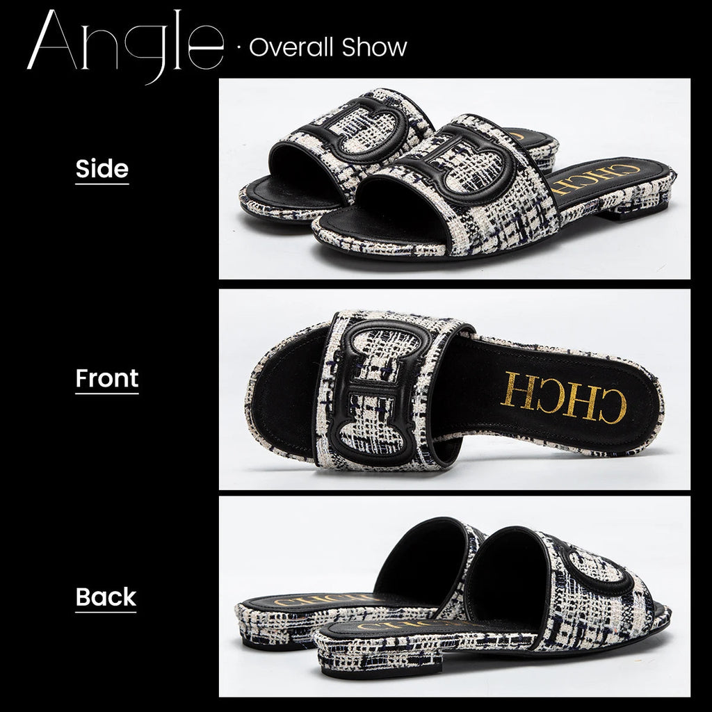 Women's Slippers yellow New Fabric Fashion Flat Sandals