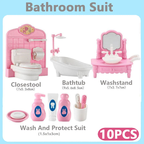 24Pcs Style Brown Miniature DollhouseFurniture Accessory Kids Toy Cute