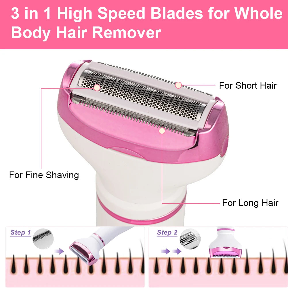 4 In 1 Electric Lady Shaver Body Hair Removal Epilator Painless