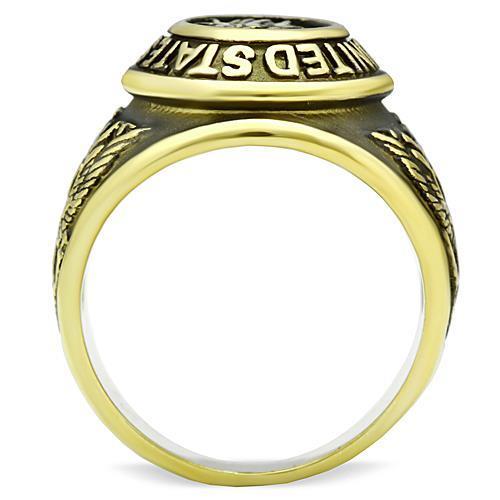 TK414704G - IP Gold(Ion Plating) Stainless Steel Ring with Epoxy  in