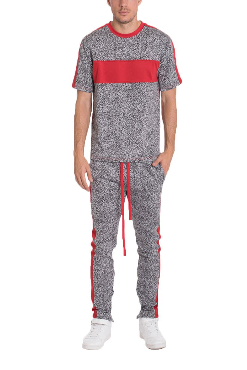 Print Track Pants with Side Stripe Streetwear Pants Skinny Fit TP0561
