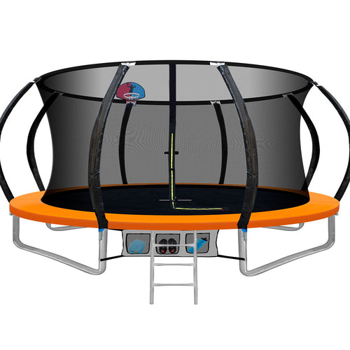 14ft Trampoline Everfit Kids Trampoline Rebounder w/ Ladder Basketball