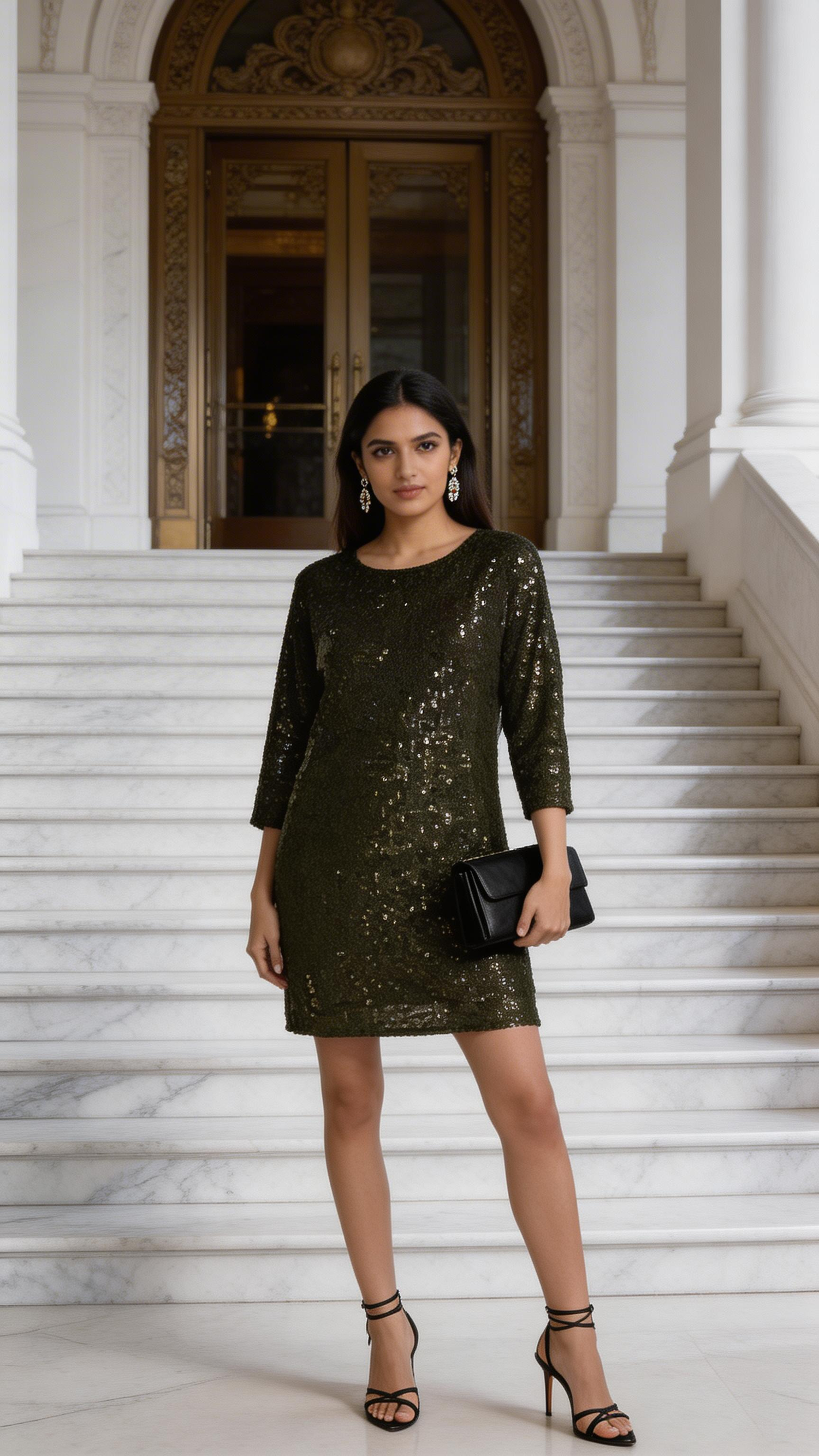 Vince Camuto Sparkle &amp; Shine Sequin Dolman Shift Dress