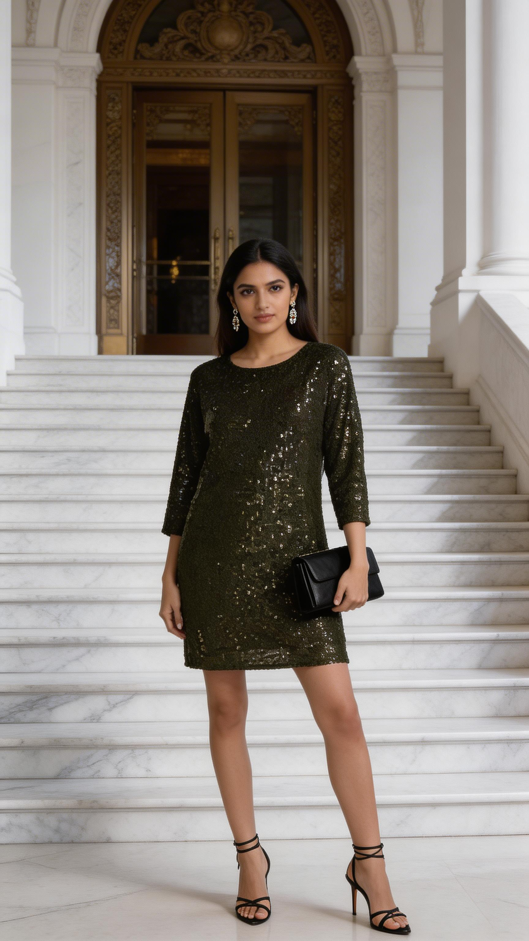 Vince Camuto Sparkle &amp; Shine Sequin Dolman Shift Dress