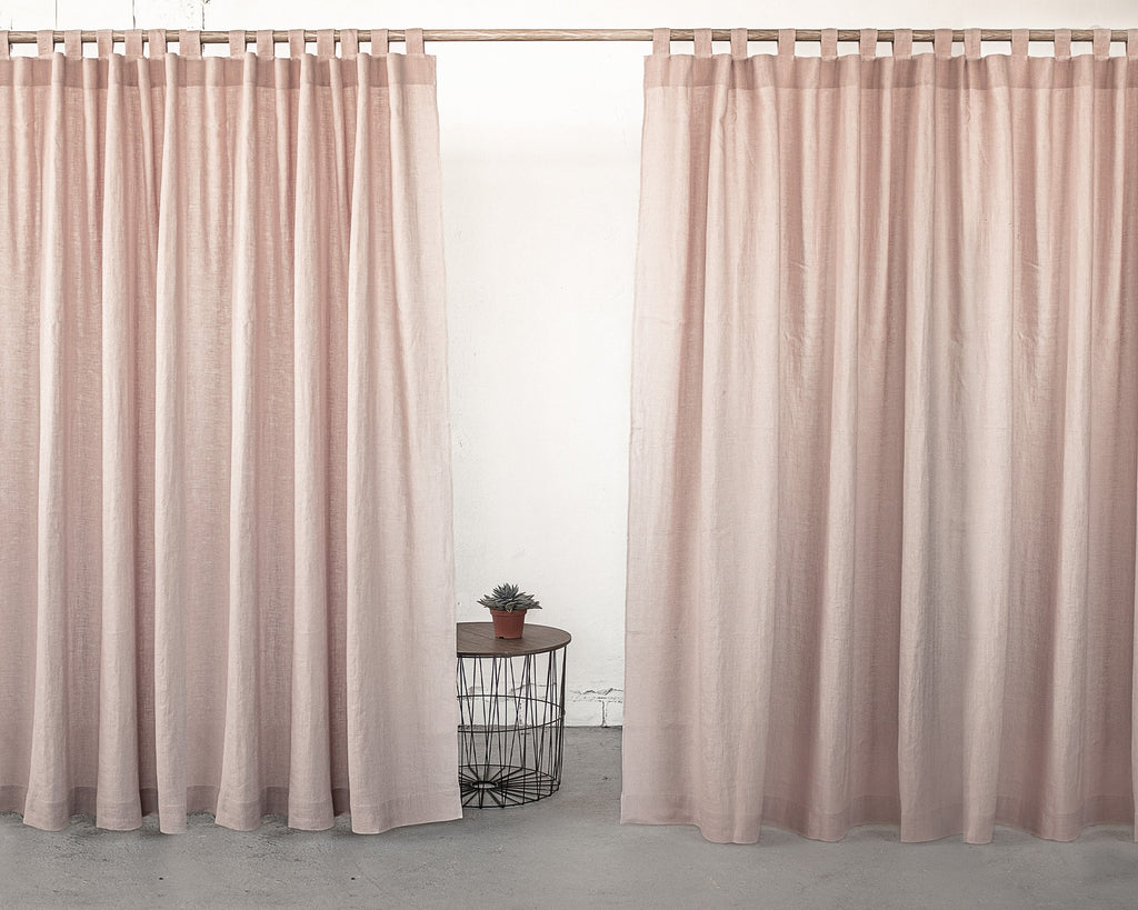Dark Plum linen curtain with tabs