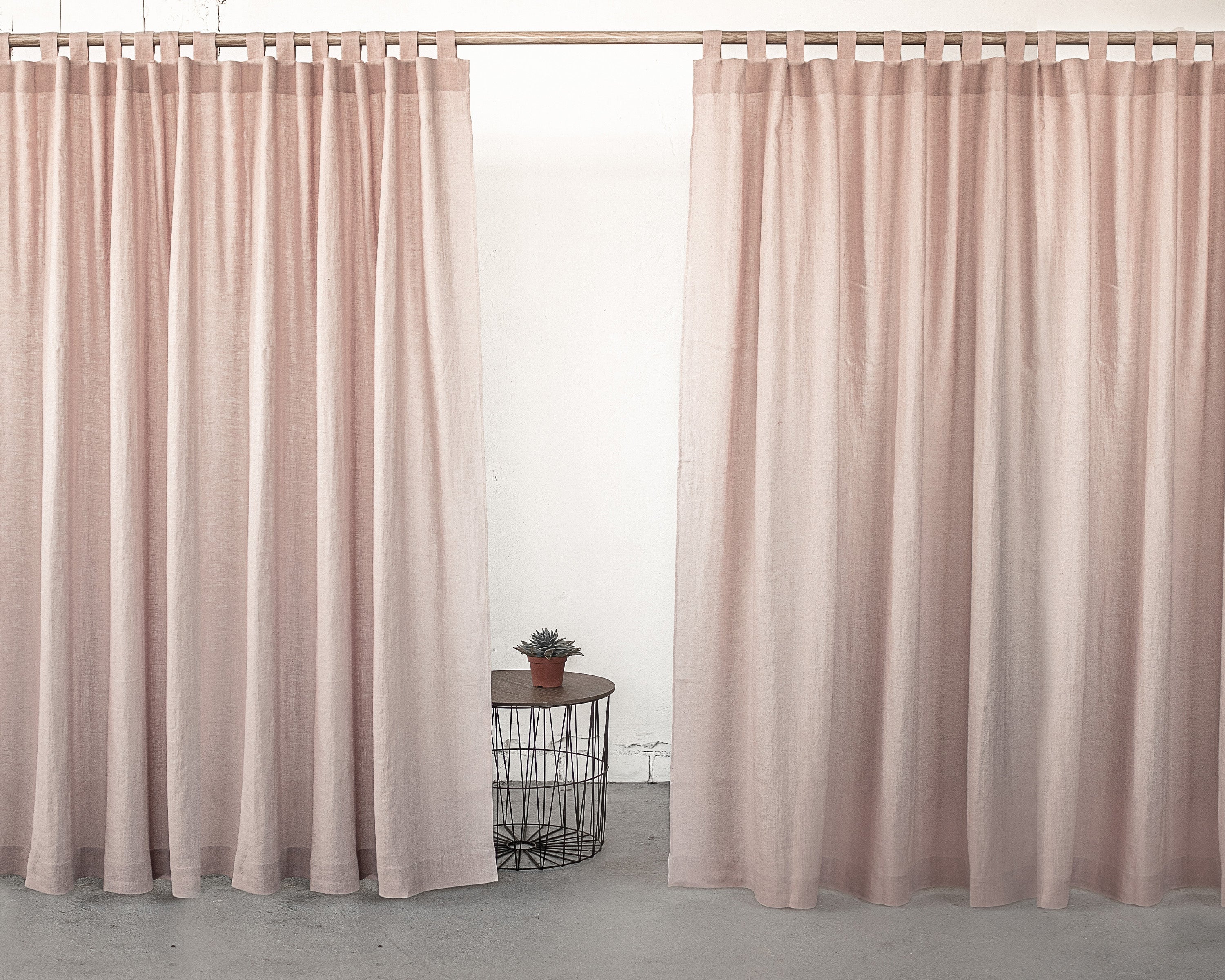 Dark Plum linen curtain with tabs