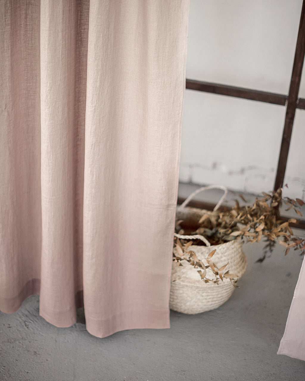Dark Plum linen curtain with tabs