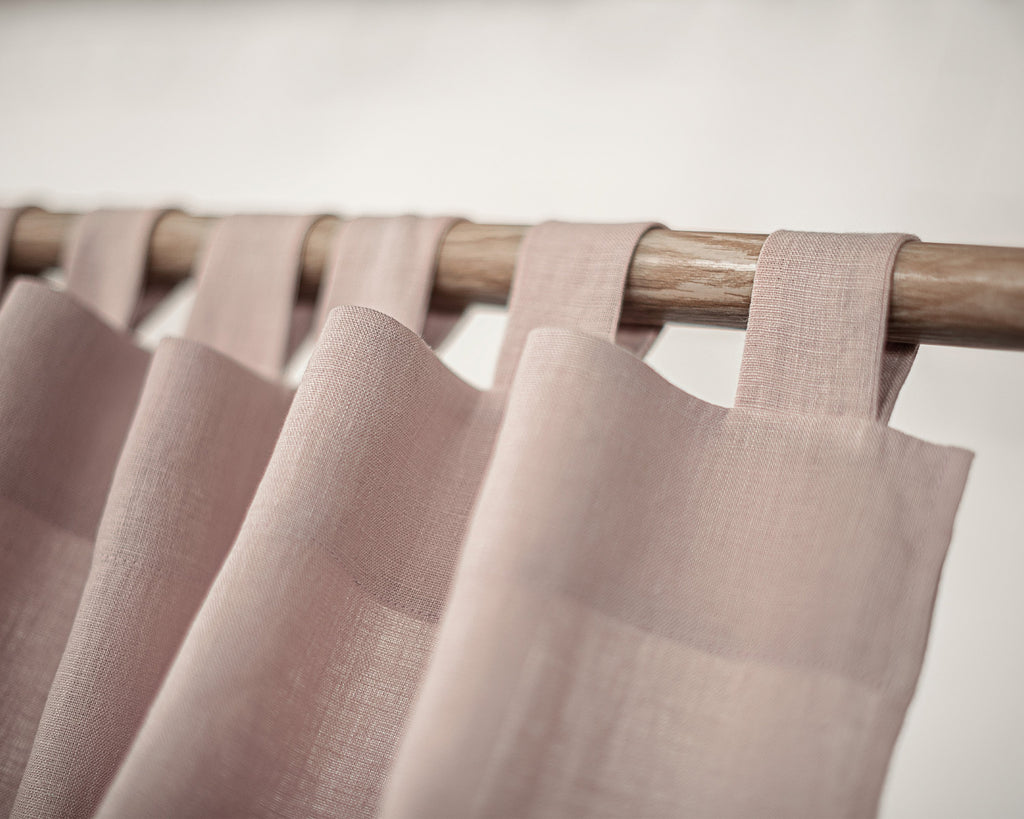 Dark Plum linen curtain with tabs