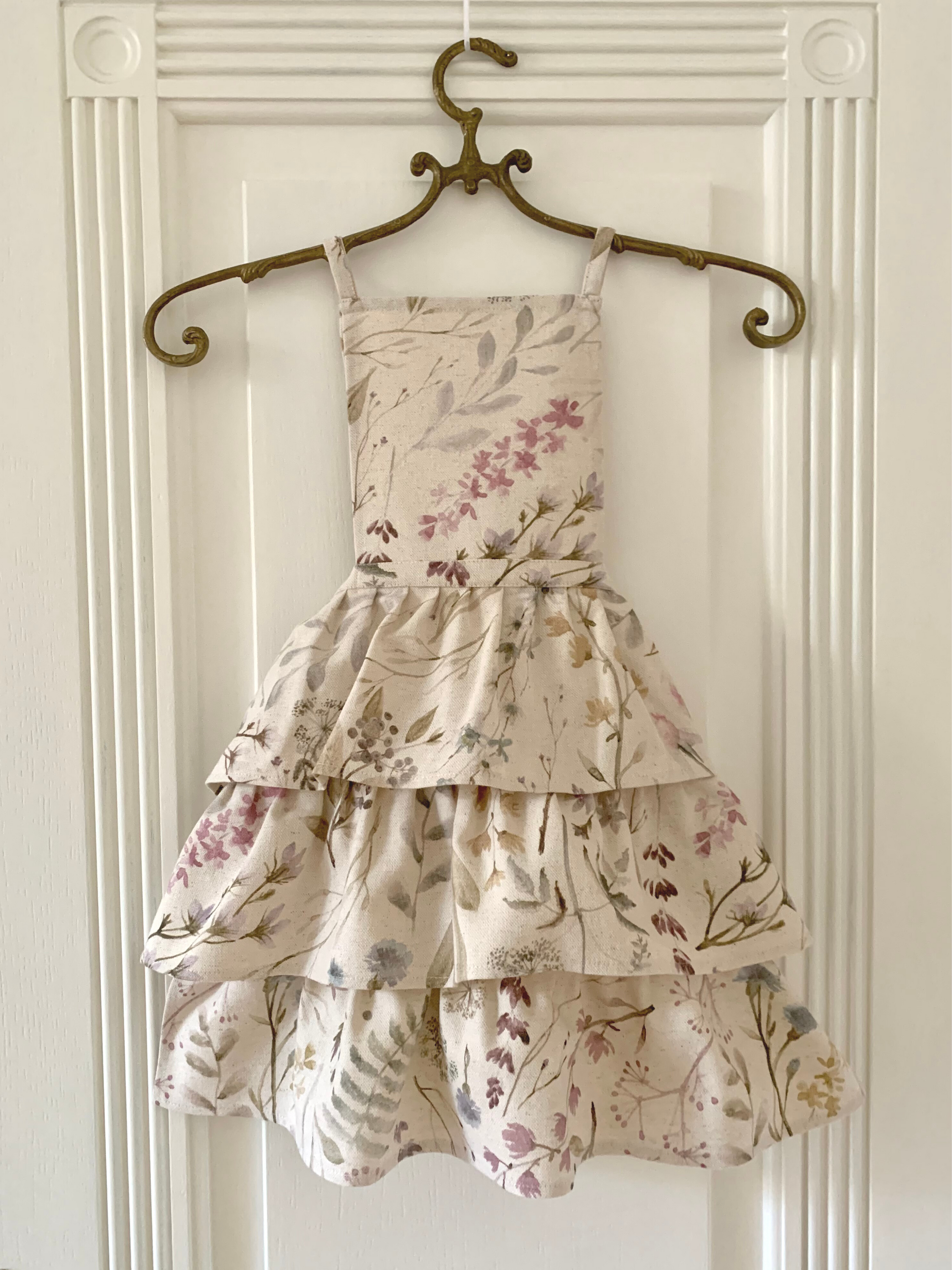 Kids’ Apron with Ruffles, Linen-Cotton Mix, Printed | Aitana