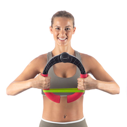 Adjustable arm exerciser with resistance bands and exercise guide from Bigbuy for strength training and fitness workouts.