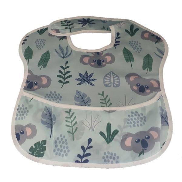 Waterproof Baby Bib with Crumb Catcher - Assorted Designs