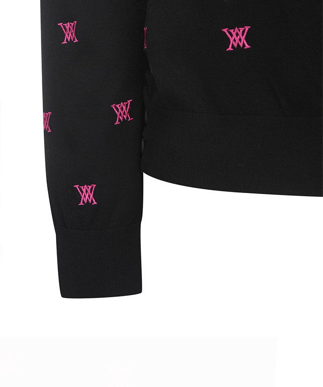 ANEW Golf: Women Monogram Logo Point Pullover Sweater - Black