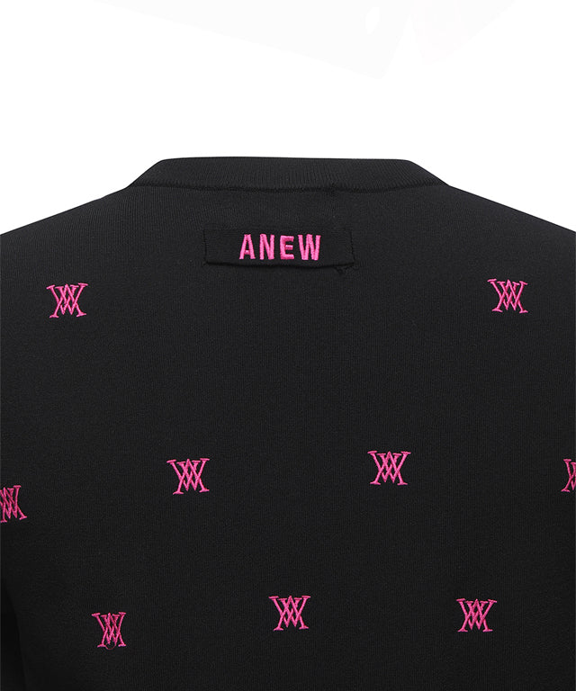ANEW Golf: Women Monogram Logo Point Pullover Sweater - Black