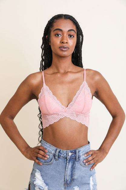 Periwinkle Aether Fly Like a Butterfly lace bralette in blue with delicate floral lace details, perfect for summer lingerie.