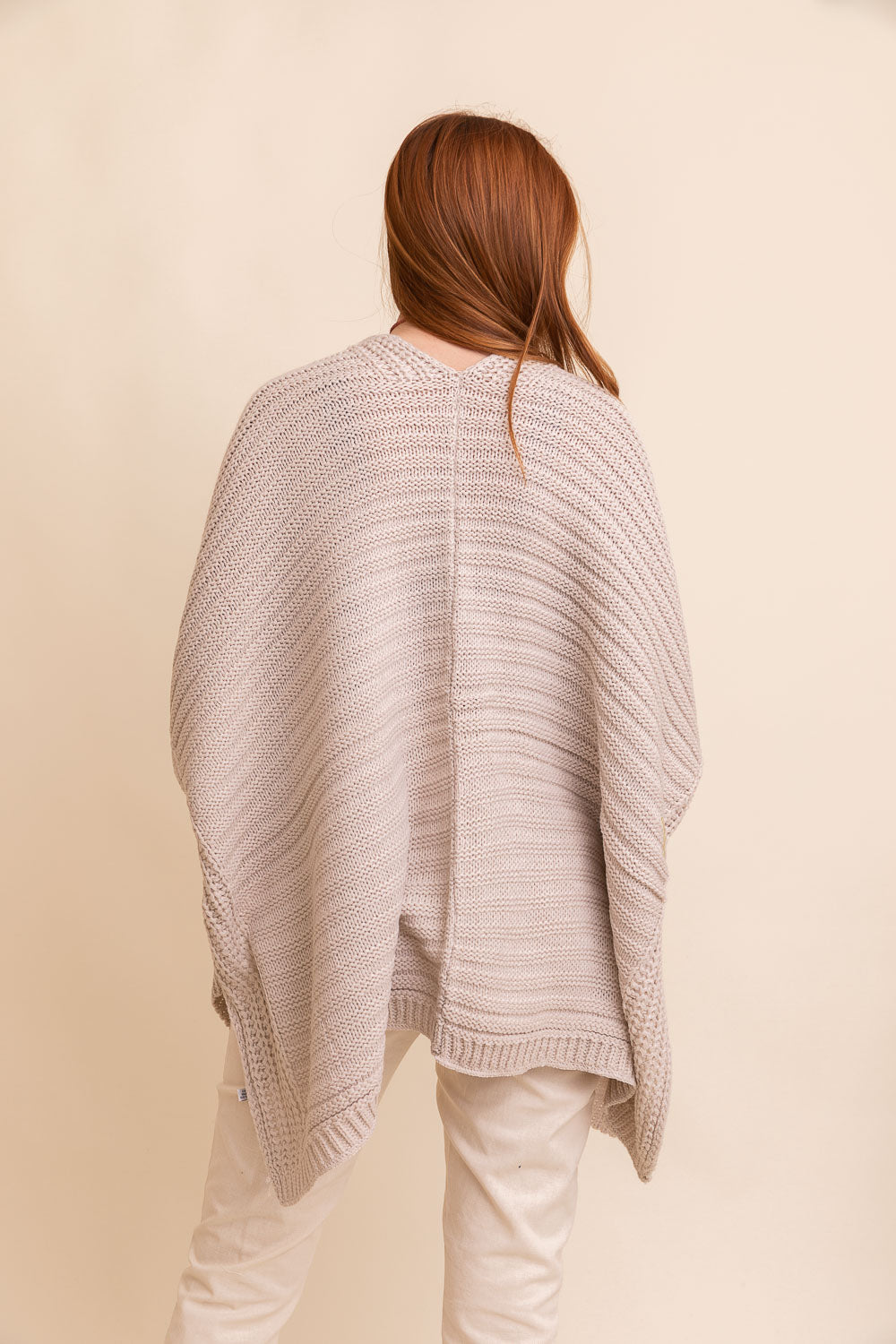 Ridged Rib Knit Ruana – Stylish Layering Wrap