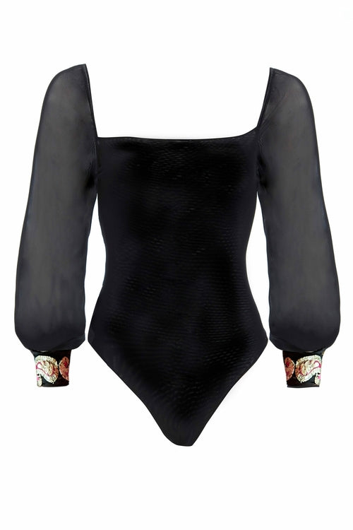 Black Mesh Bodysuit
