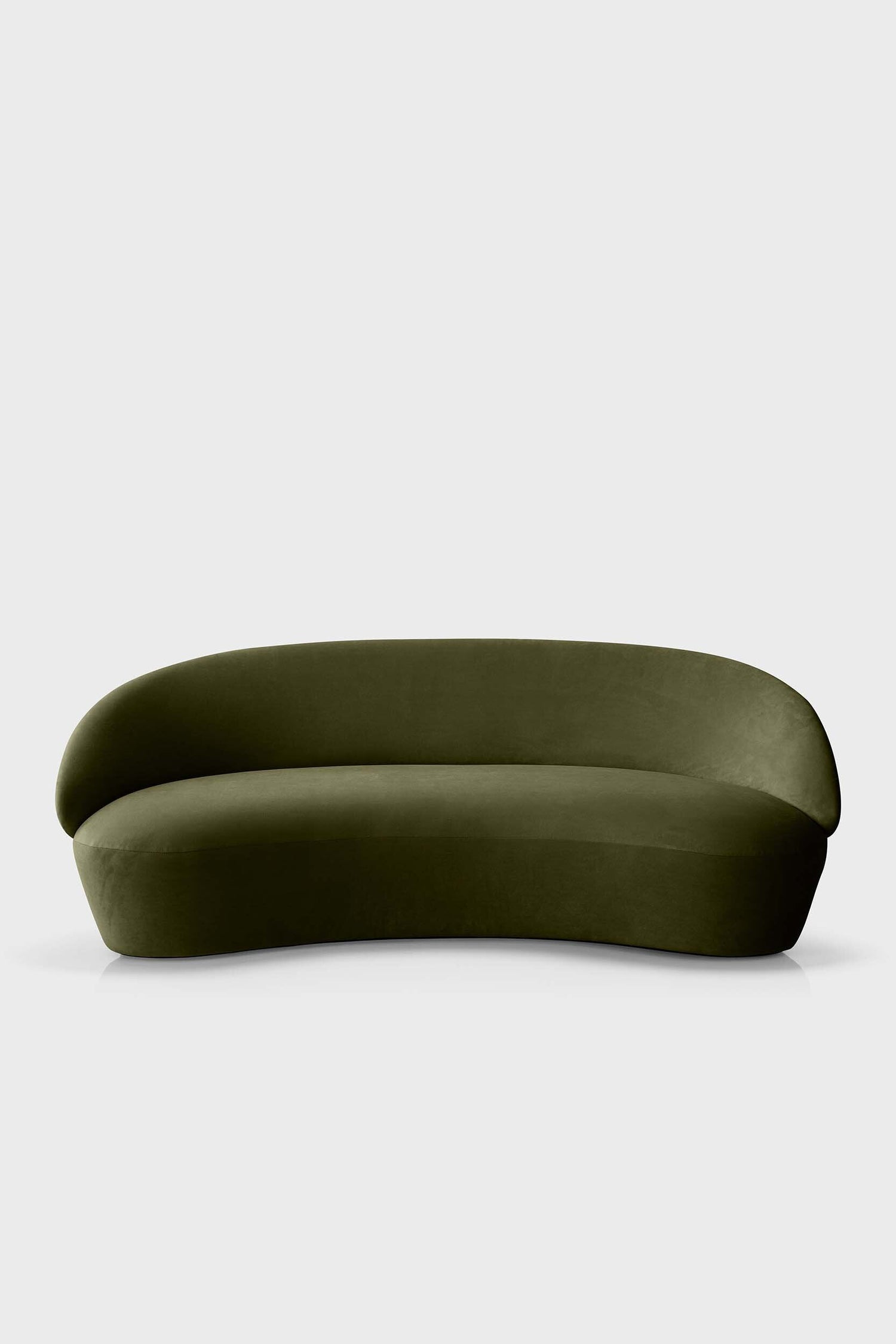 Aquamarine Poppy Naïve Sofa front view, modern furniture with plush cushions and sleek design for stylish living spaces.