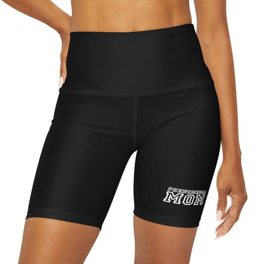 Womens High Waisted Black Yoga Shorts - Phenomenal Mom a Heartfelt