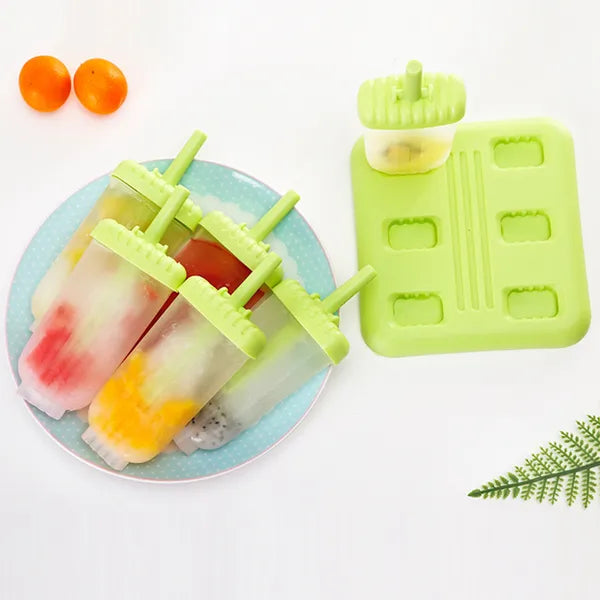 6Pcs Popsicle Molds Reusable Ice Cream DIY Ice Pop Maker Ice Bar Maker