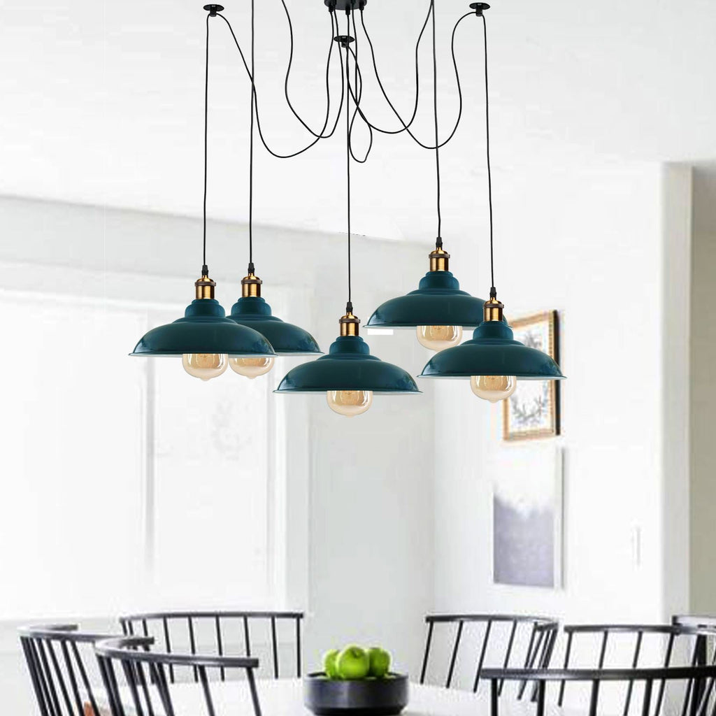 Industrial Spider Adjustable Multi Arm Pendant Light 5-Light E27~3399