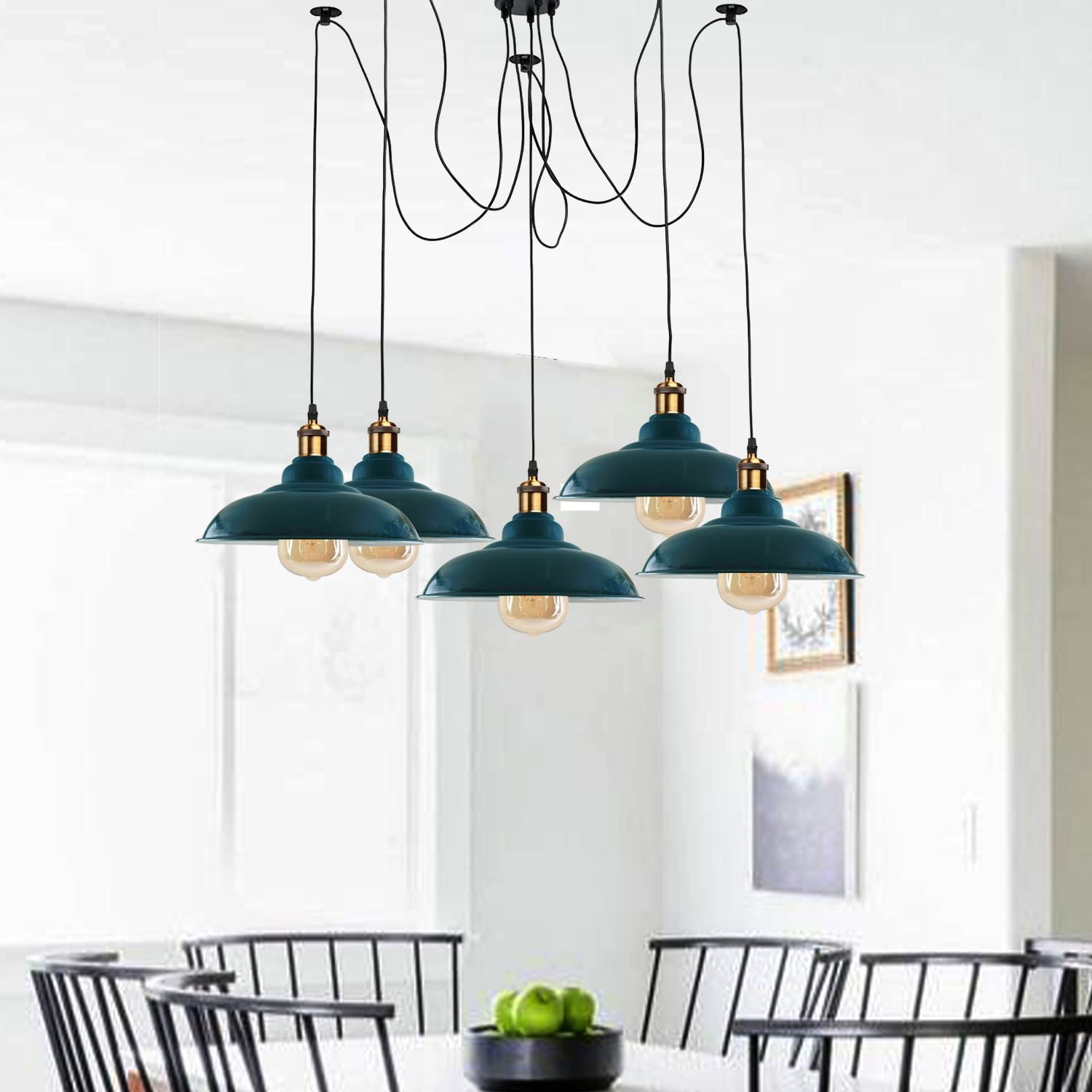 Industrial Spider Adjustable Multi Arm Pendant Light 5-Light E27~3399