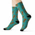 Yellow Pandora Tiger Fun novelty socks featuring bold tiger stripe patterns and playful design on soft fabric.