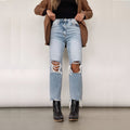 UrbanEase™ High Waist Loose Straight Trousers Women Jeans