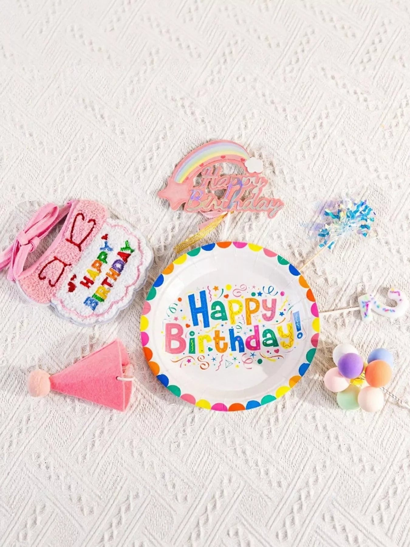 7 Piece Pet Birthday Hat & Scarf Set
