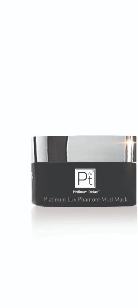 Amaranth Daisy Platinum Lux Phantom Mud Mask for Bath &amp; Beauty, showing a sleek jar with the luxurious mud mask inside