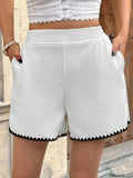 Contrast Trim Shorts with Pockets