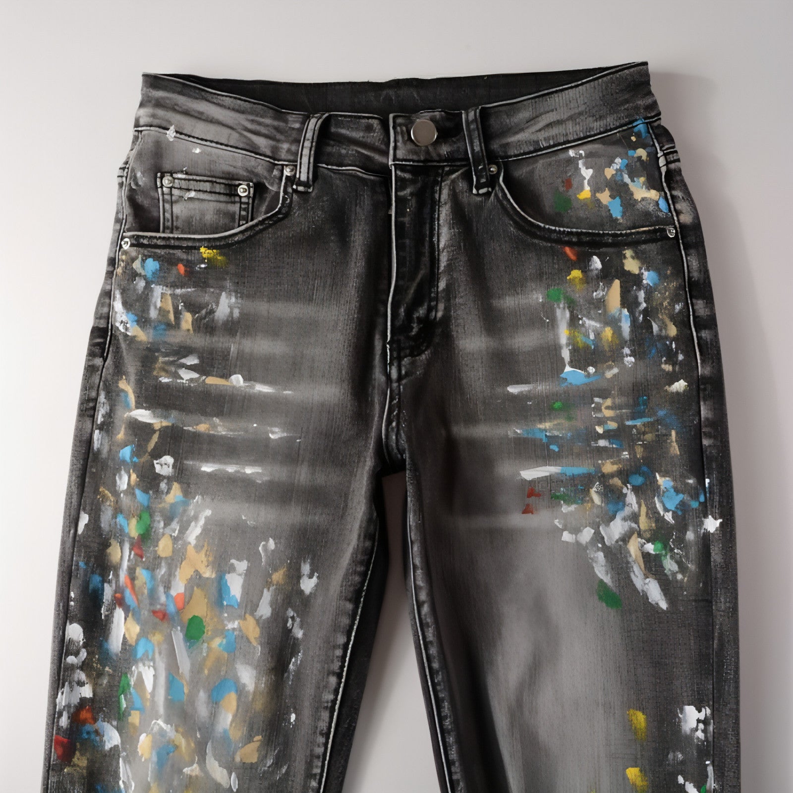 DenimDare™ Washed Elastic Slim Fitting Gray Jeans For Men