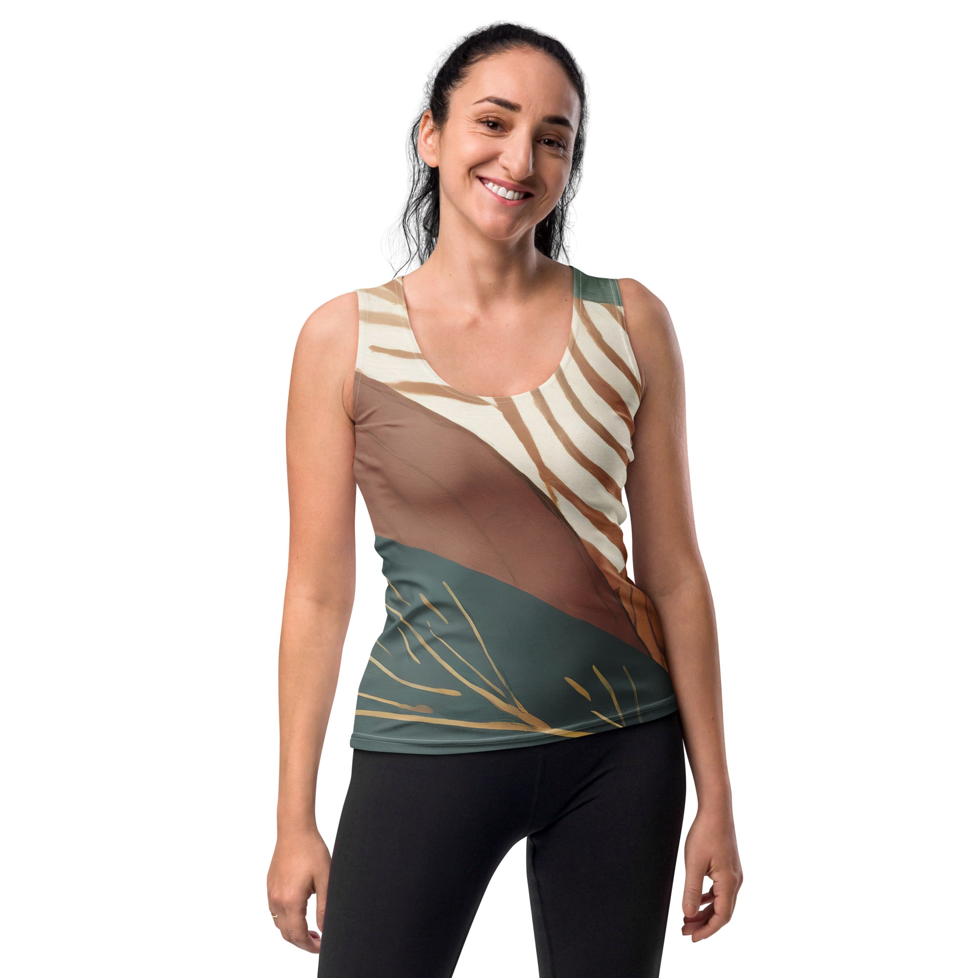 Womens Stretch Fit Tank Top - Boho Style Print