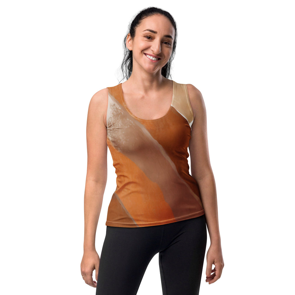 Womens Stretch Fit Tank Top - Boho Watercolor Print