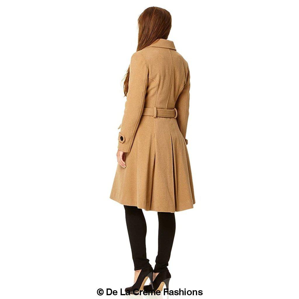 Faux Wool Blend Double Breasted Coat (1201)