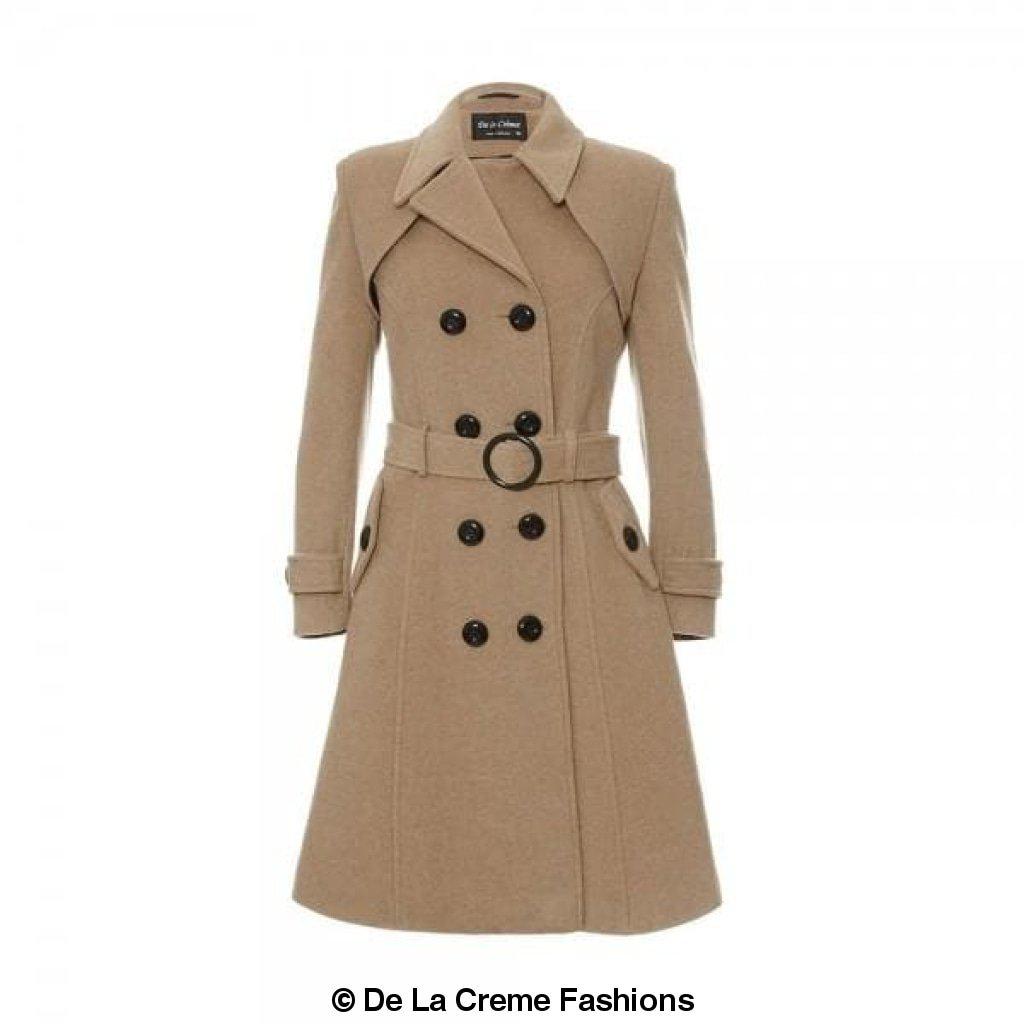 Faux Wool Blend Double Breasted Coat (1201)