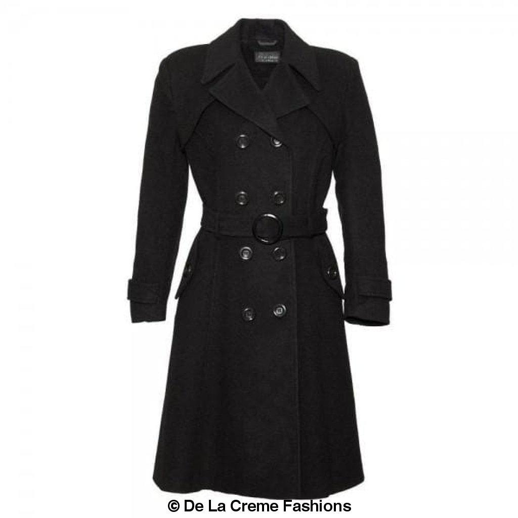 Faux Wool Blend Double Breasted Coat (1201)