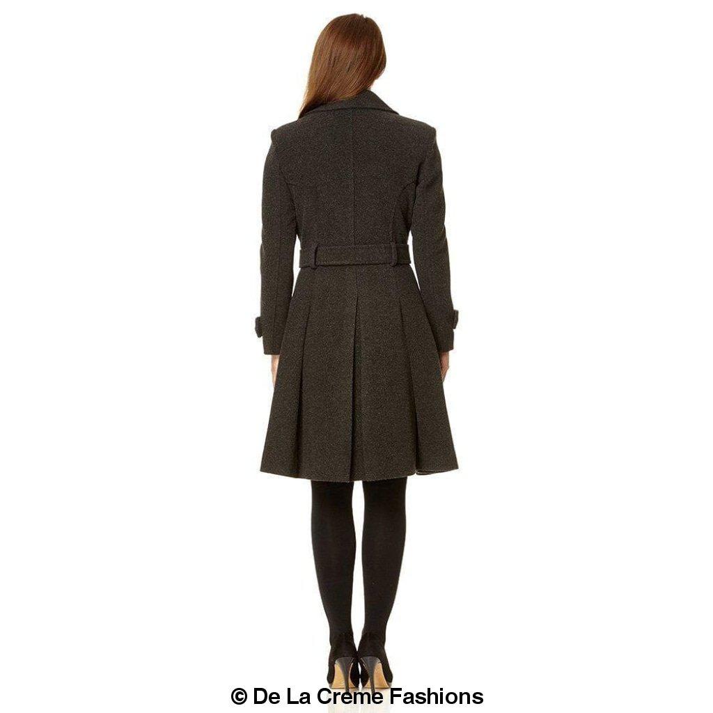 Faux Wool Blend Double Breasted Coat (1201)