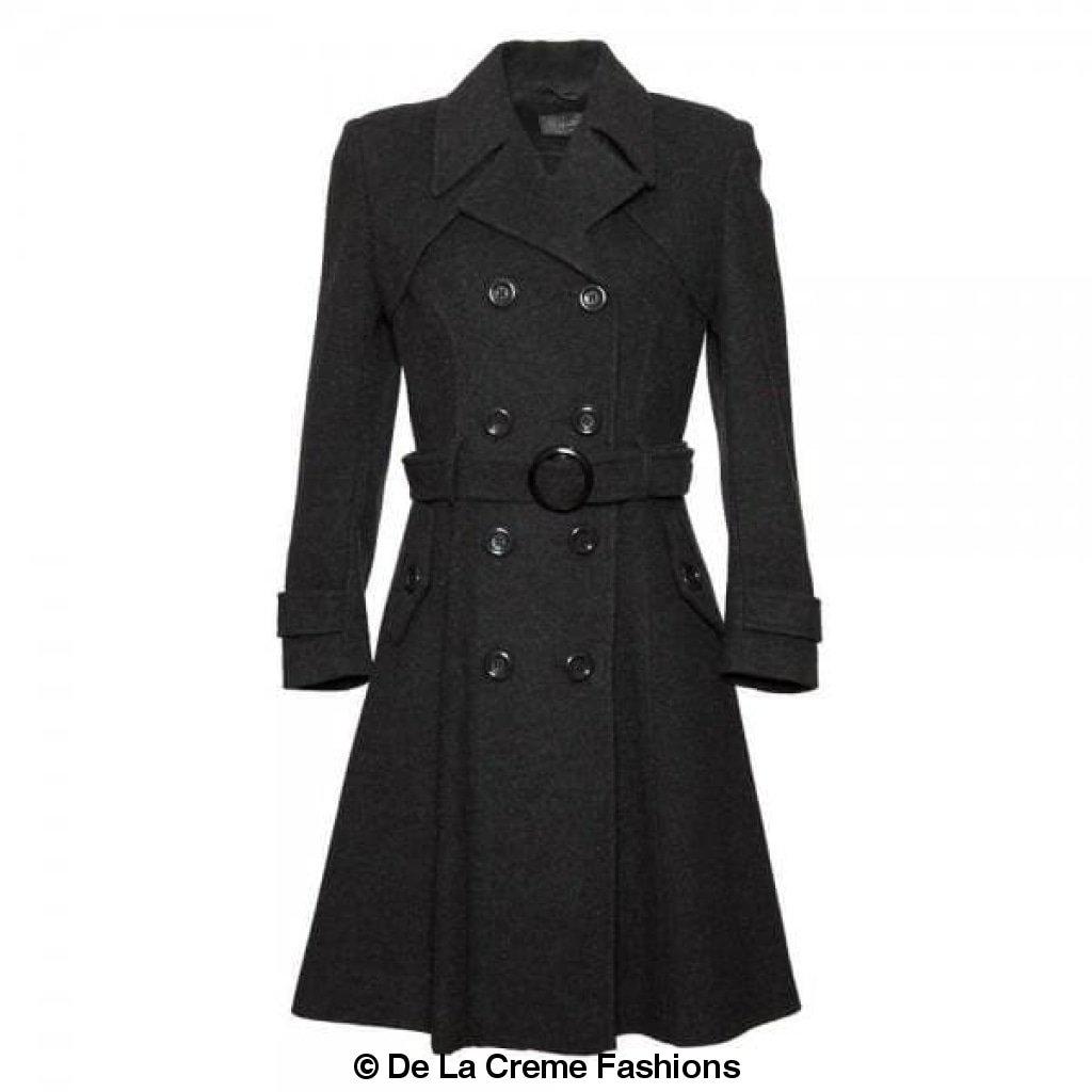 Faux Wool Blend Double Breasted Coat (1201)