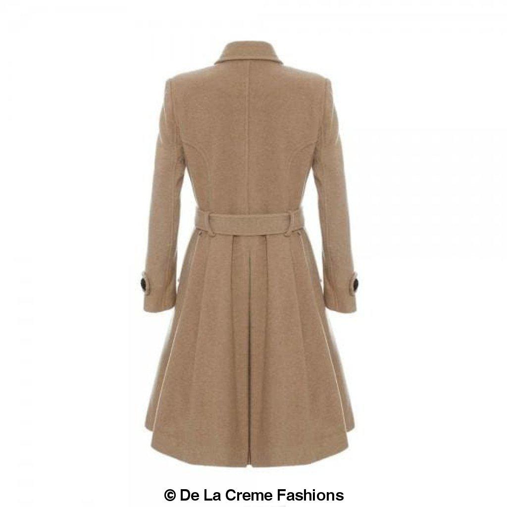 Faux Wool Blend Double Breasted Coat (1201)