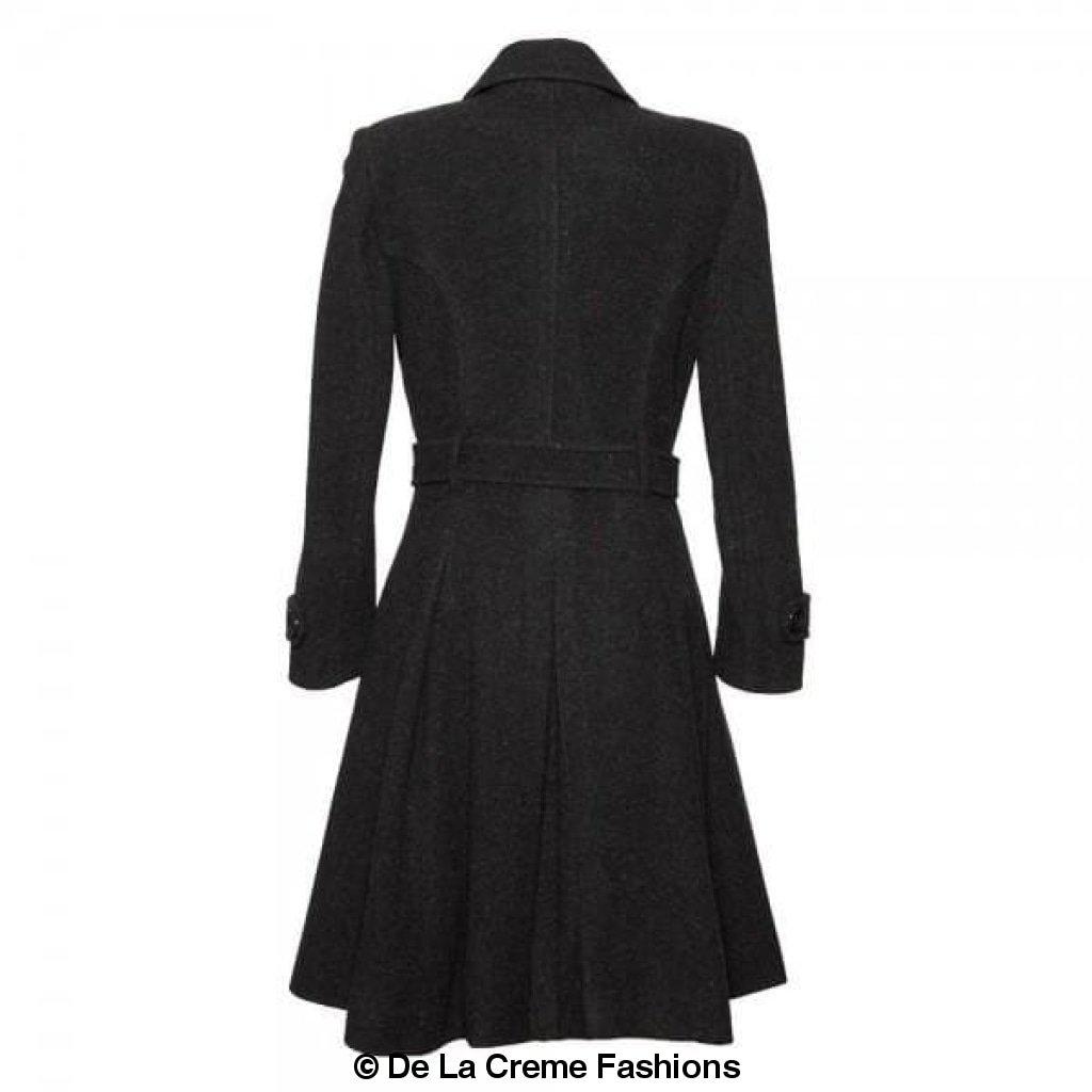 Faux Wool Blend Double Breasted Coat (1201)