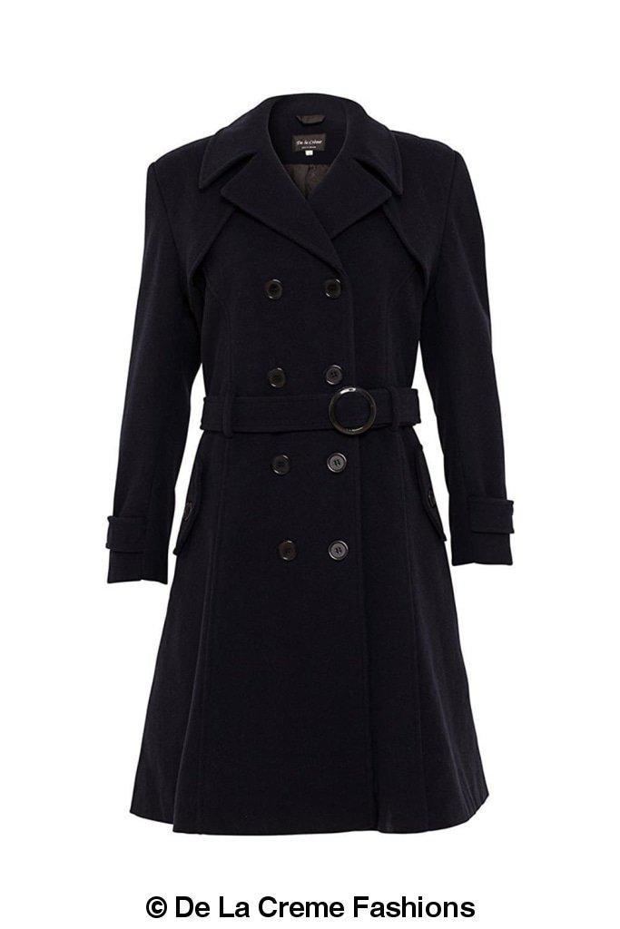 Faux Wool Blend Double Breasted Coat (1201)