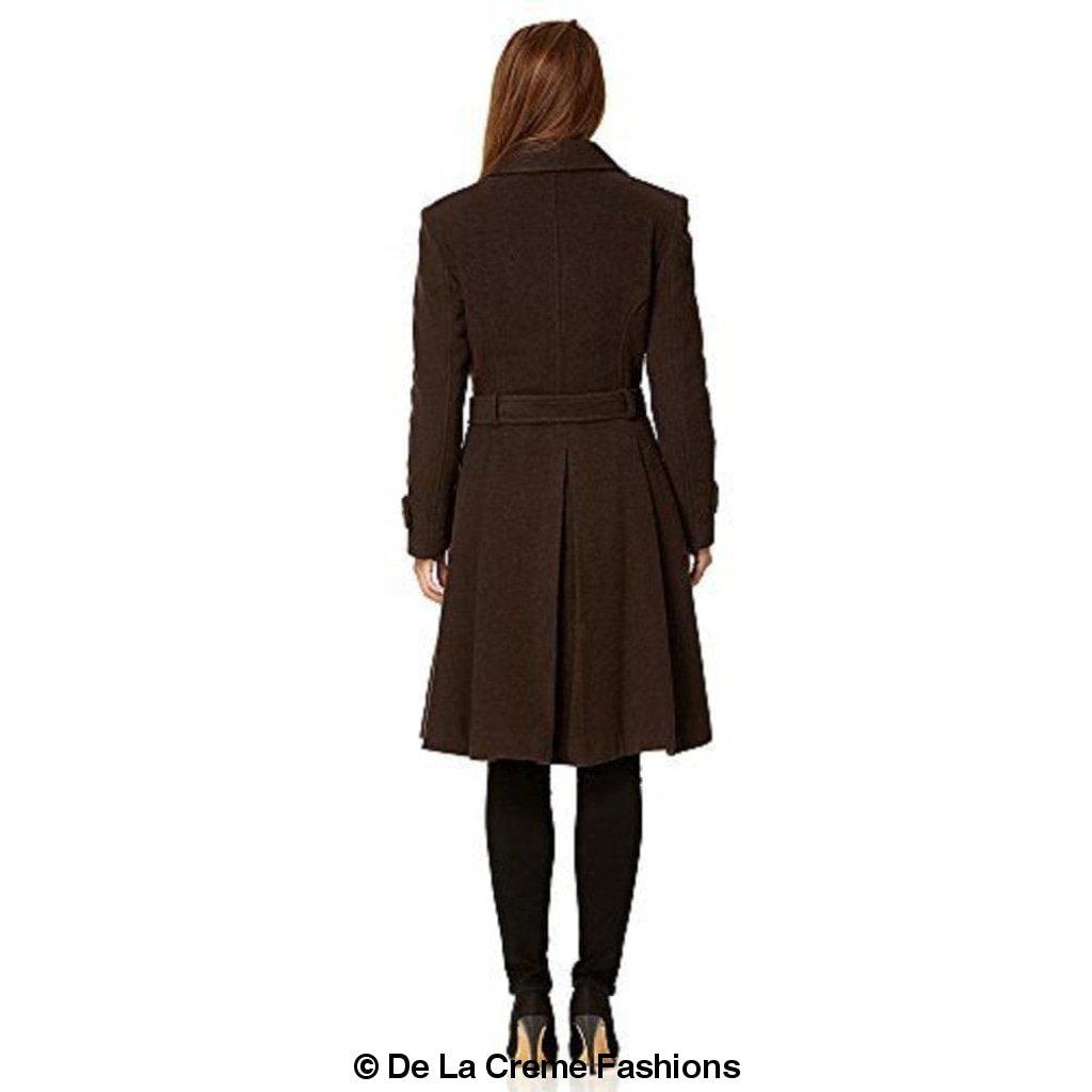 Faux Wool Blend Double Breasted Coat (1201)