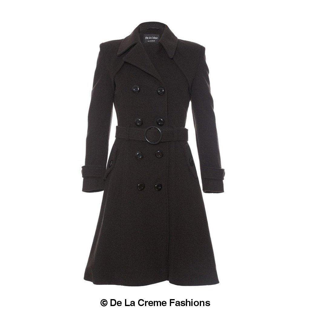 Faux Wool Blend Double Breasted Coat (1201)