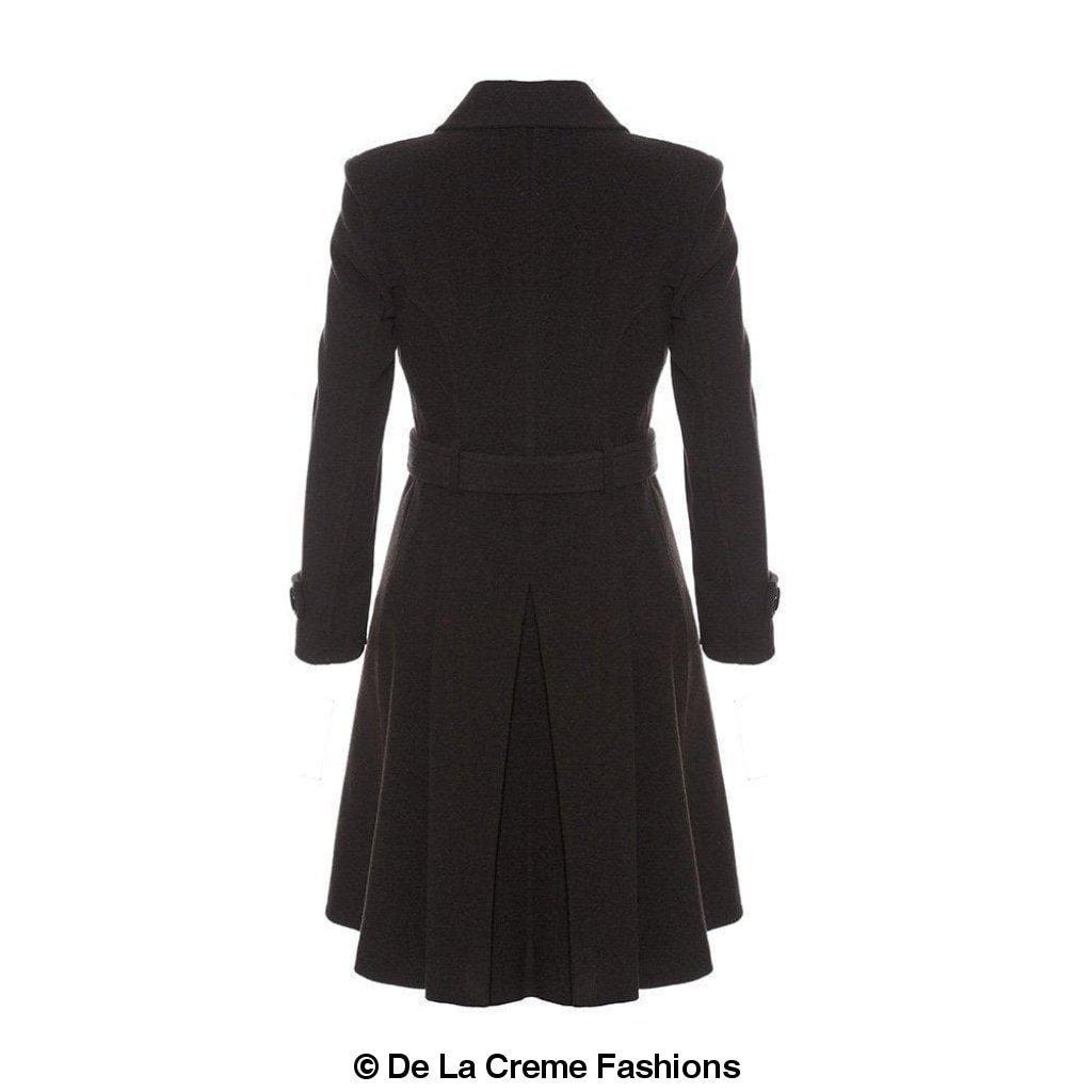 Faux Wool Blend Double Breasted Coat (1201)