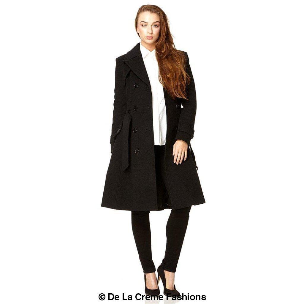Faux Wool Blend Double Breasted Coat (1201)
