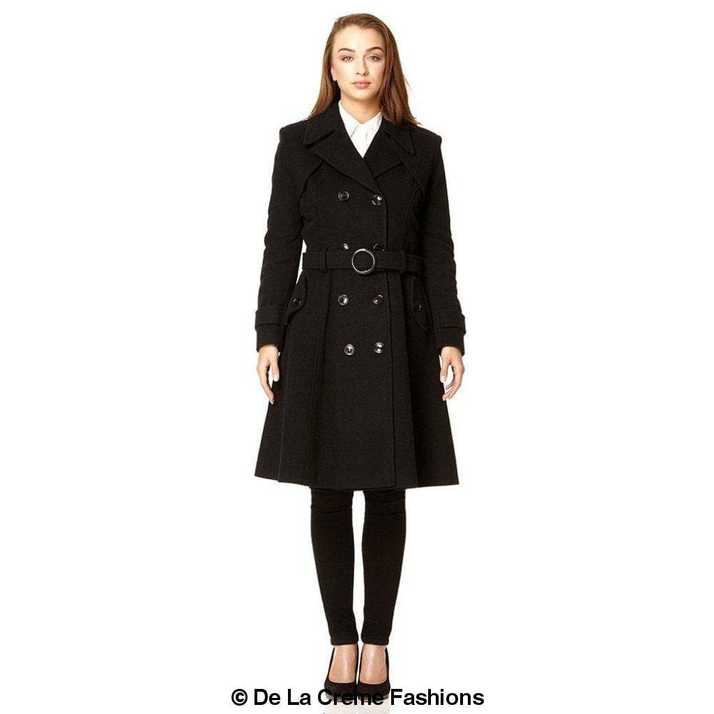 Faux Wool Blend Double Breasted Coat (1201)