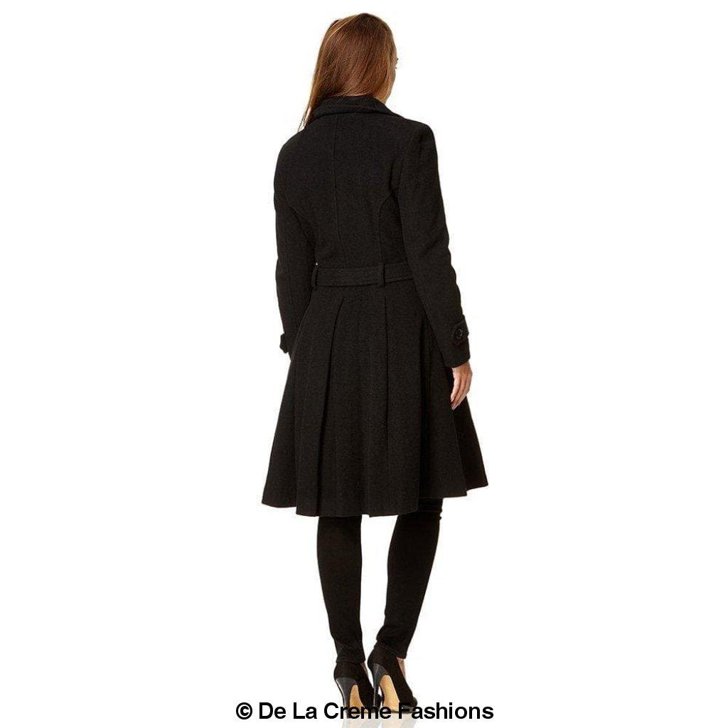 Faux Wool Blend Double Breasted Coat (1201)