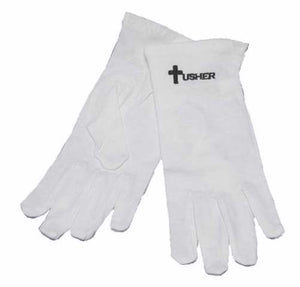 Swanson Christian Supply 150426 Gloves Usher With Cross White Cotton L