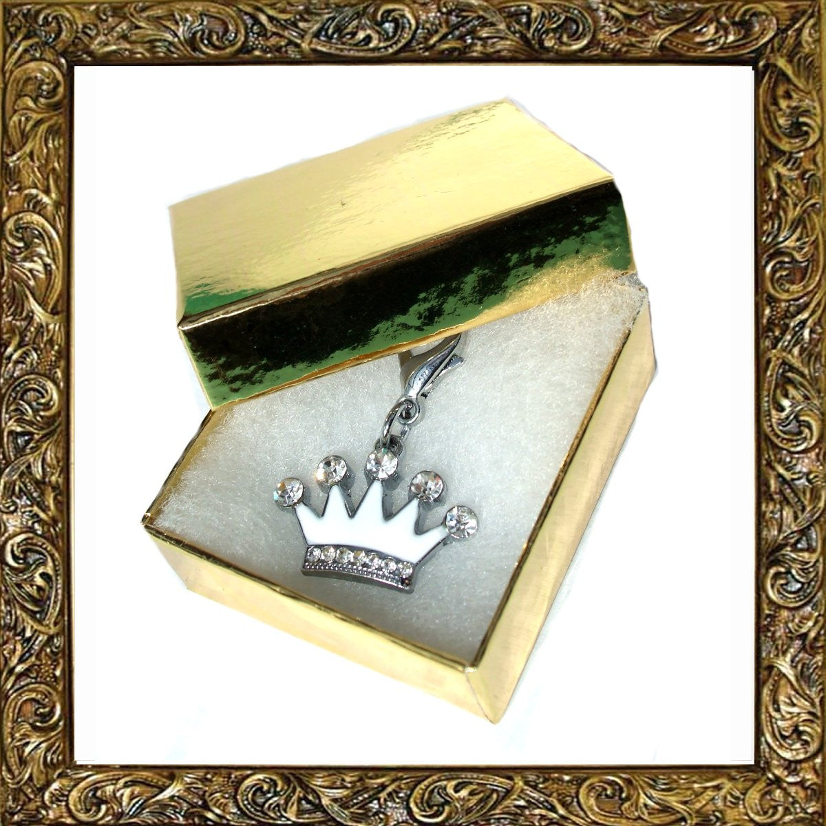 Crown Crystal & Enamel Pet Dog Cat Charms