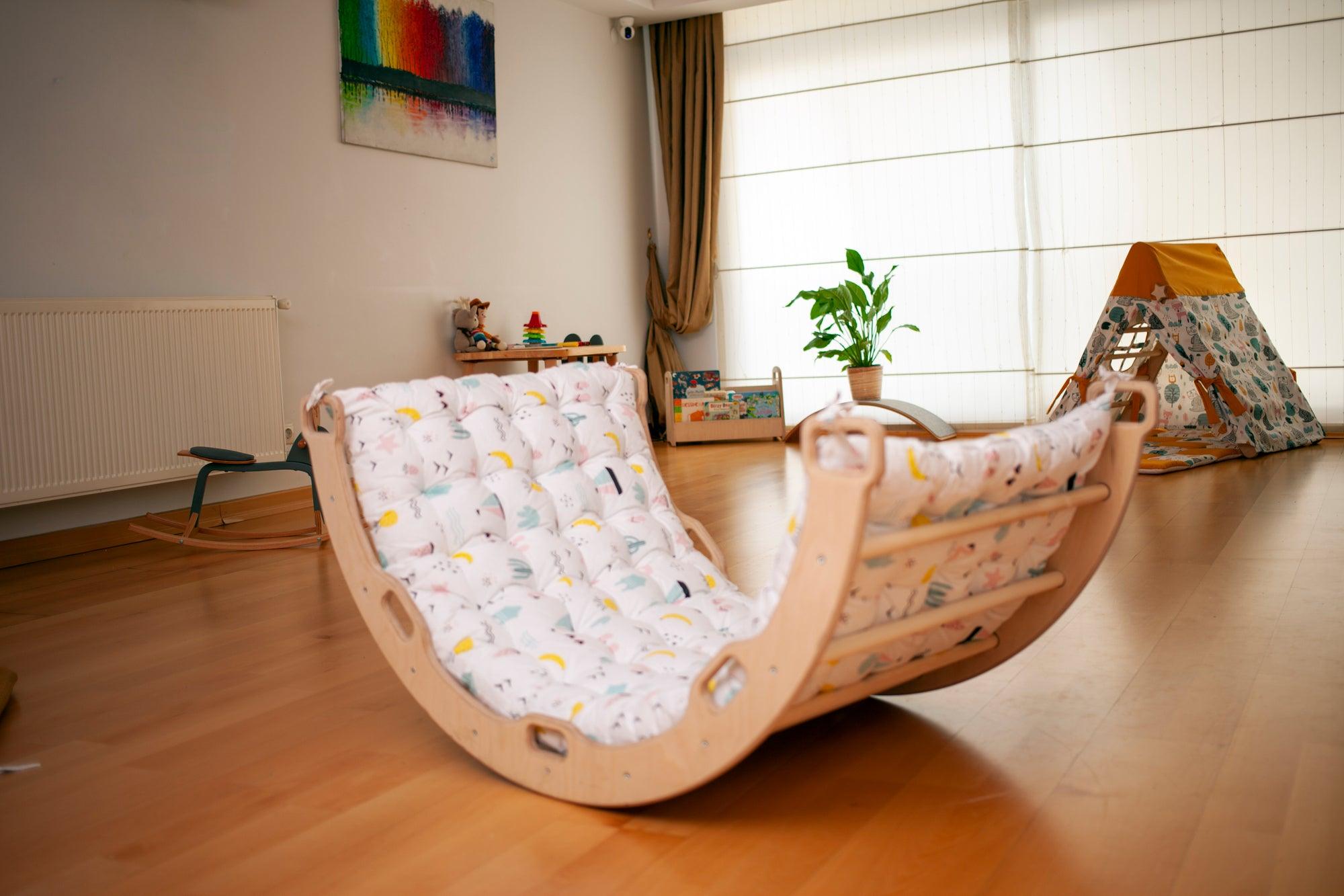 Climbing Arch / Rocker with Flamingo Pattern Pillow